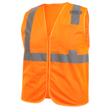 Black Stallion class 2 polyester hi-vis orange safety vest